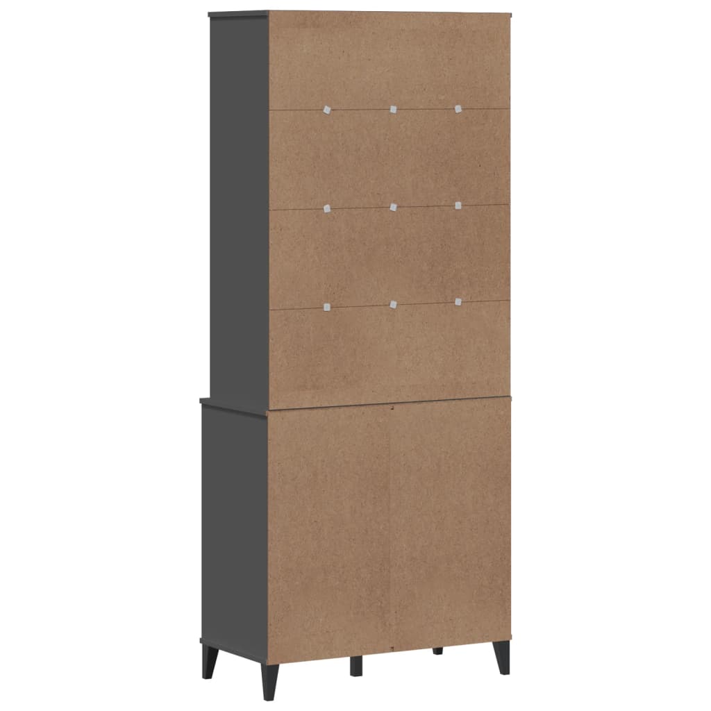 Hoge kast VIKEN 80x40x190 cm massief grenenhout antracietgrijs is nu te koop bij PeponiXL, paradijselijk wonen!