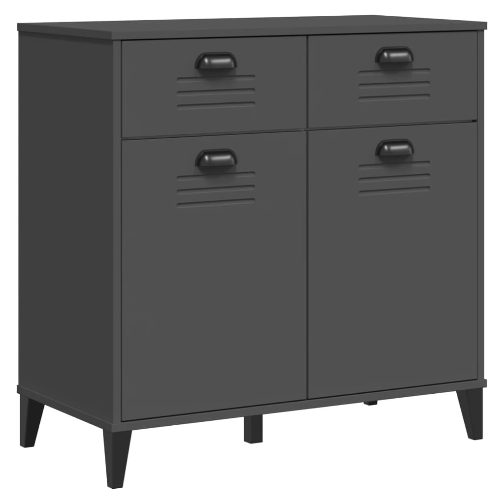 Hoge kast VIKEN 80x40x190 cm massief grenenhout antracietgrijs is nu te koop bij PeponiXL, paradijselijk wonen!