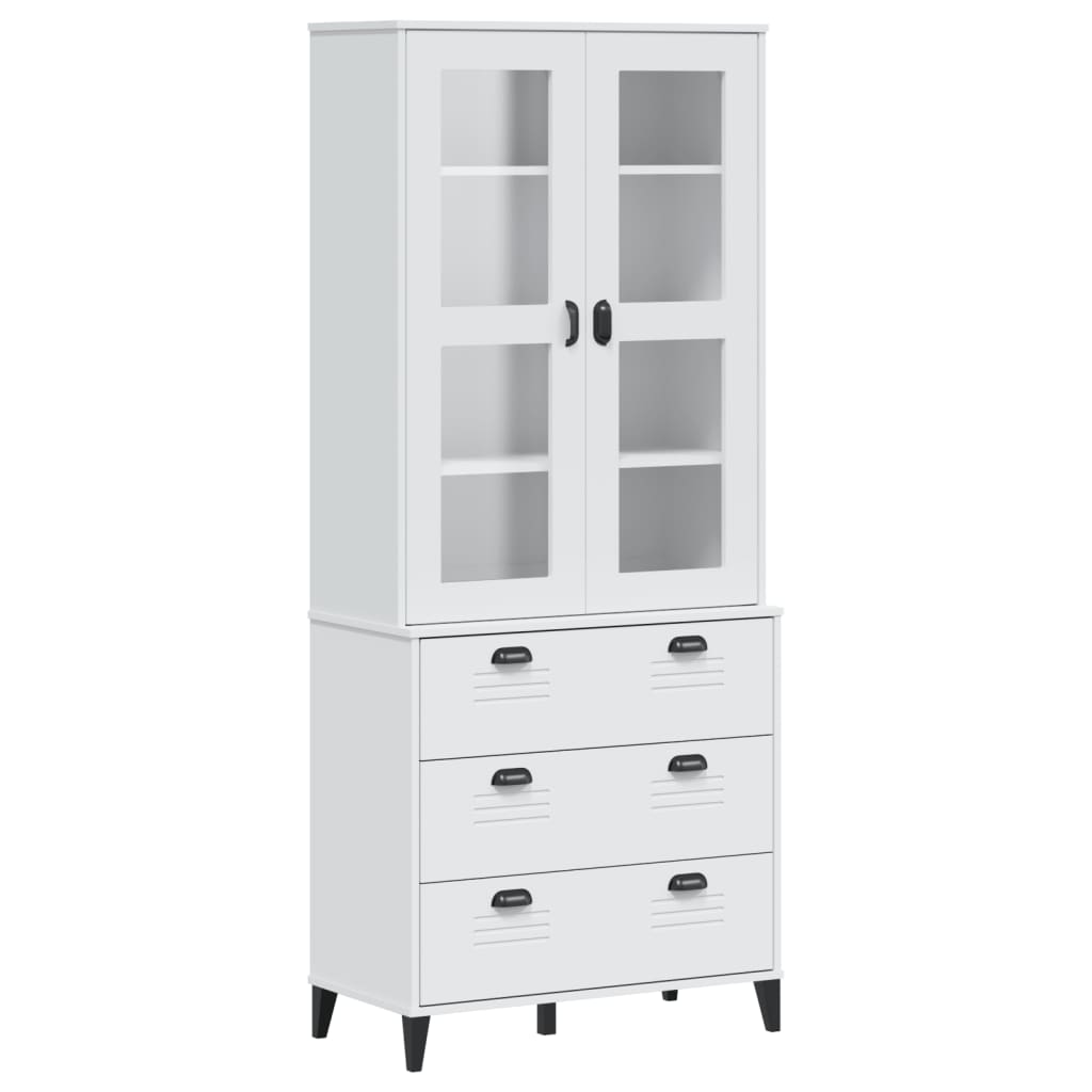 Hoge kast VIKEN 80x40x190 cm massief grenenhout wit is nu te koop bij PeponiXL, paradijselijk wonen!