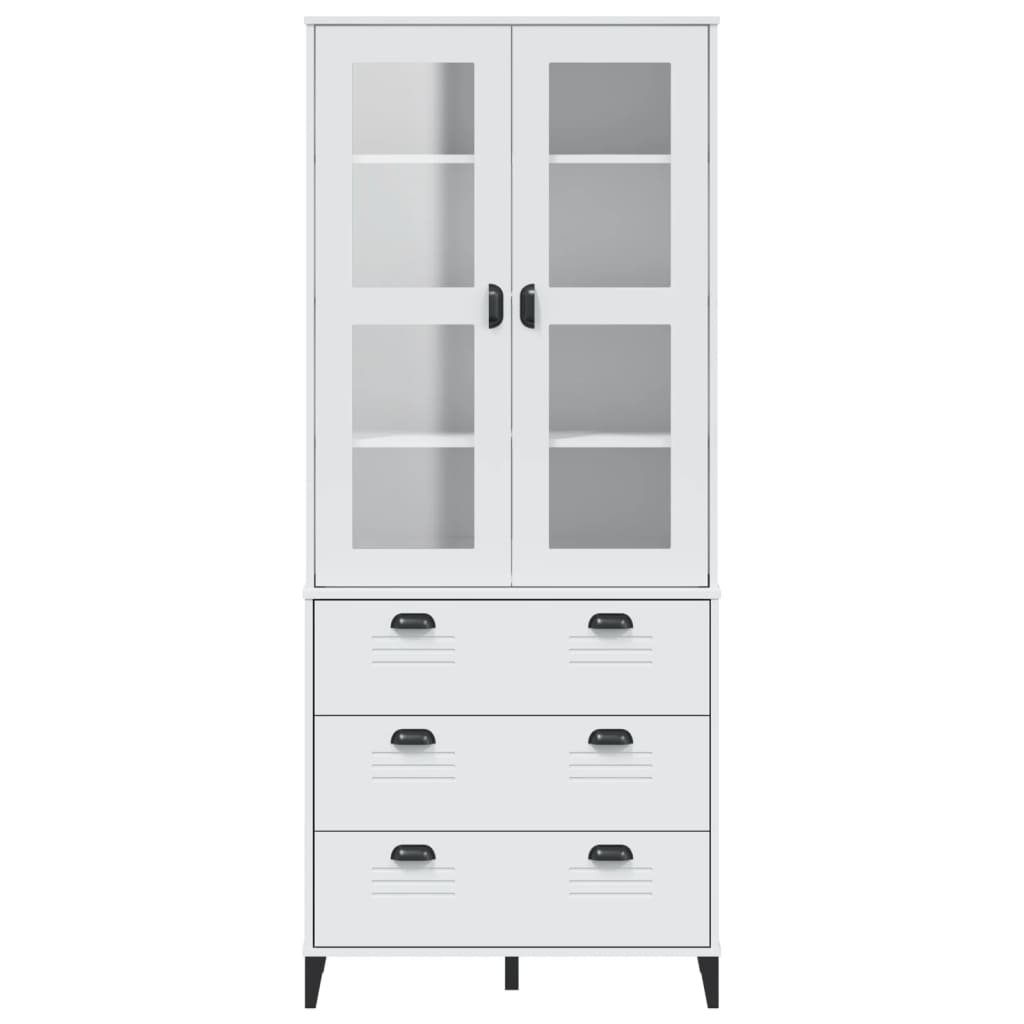 Hoge kast VIKEN 80x40x190 cm massief grenenhout wit is nu te koop bij PeponiXL, paradijselijk wonen!