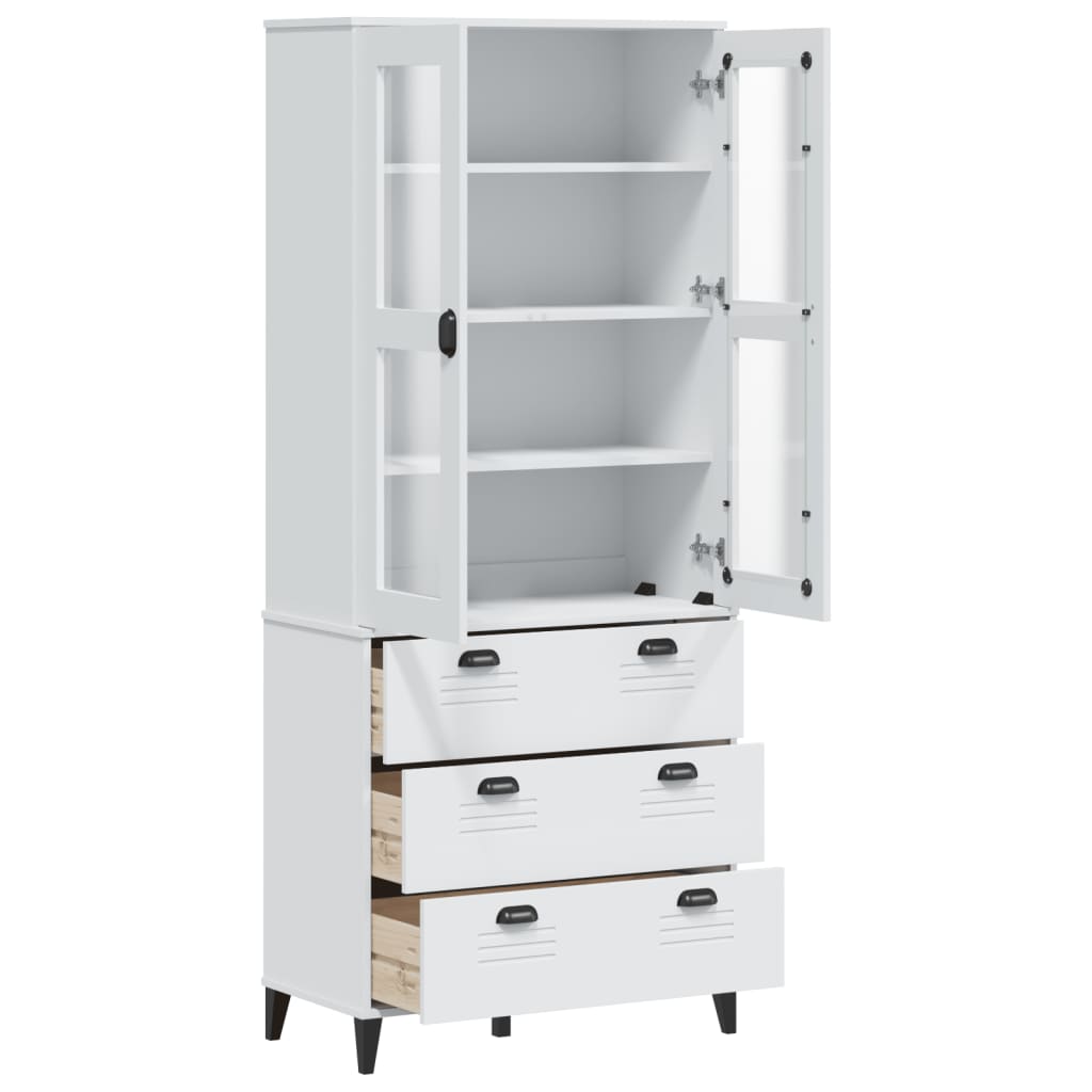 Hoge kast VIKEN 80x40x190 cm massief grenenhout wit is nu te koop bij PeponiXL, paradijselijk wonen!
