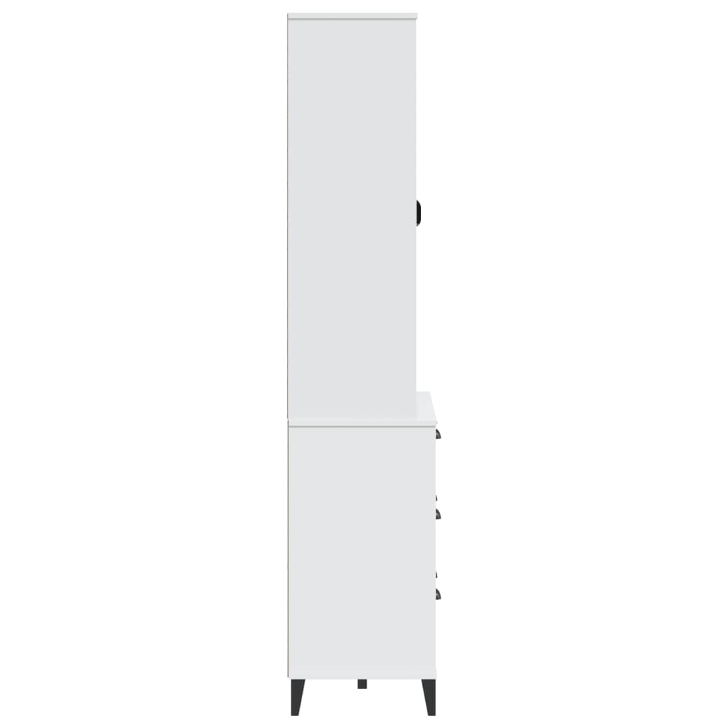 Hoge kast VIKEN 80x40x190 cm massief grenenhout wit is nu te koop bij PeponiXL, paradijselijk wonen!