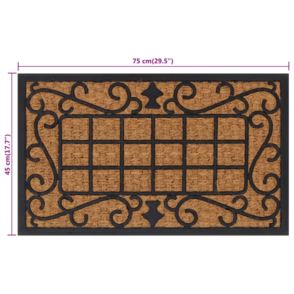 Deurmat rechthoekig 45x75 cm rubber en kokosvezel is nu te koop bij PeponiXL, paradijselijk wonen!