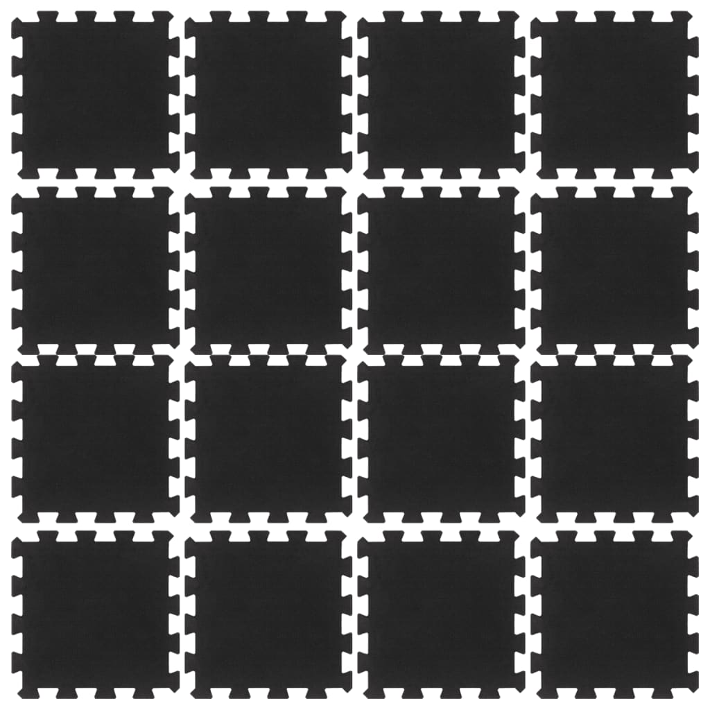Rubbertegels 16 st 16 mm 30x30 cm zwart is nu te koop bij PeponiXL, paradijselijk wonen!