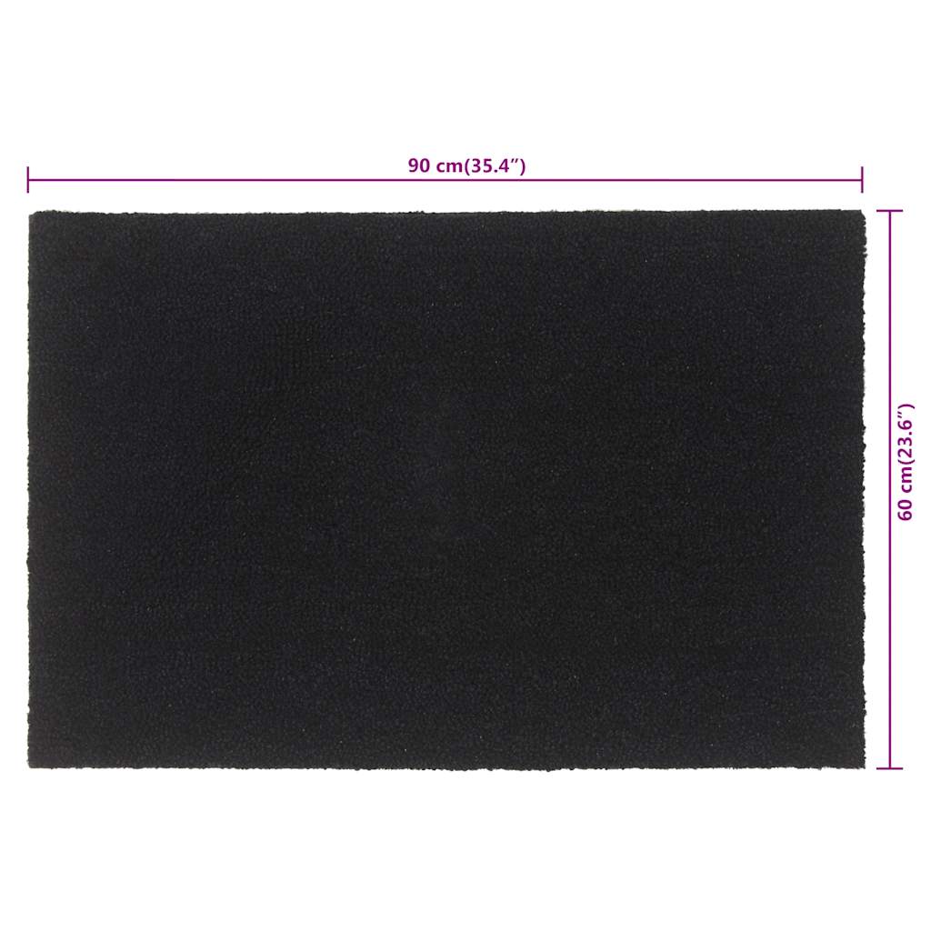 Deurmat 60x90 cm getufte kokosvezel zwart is nu te koop bij PeponiXL, paradijselijk wonen!