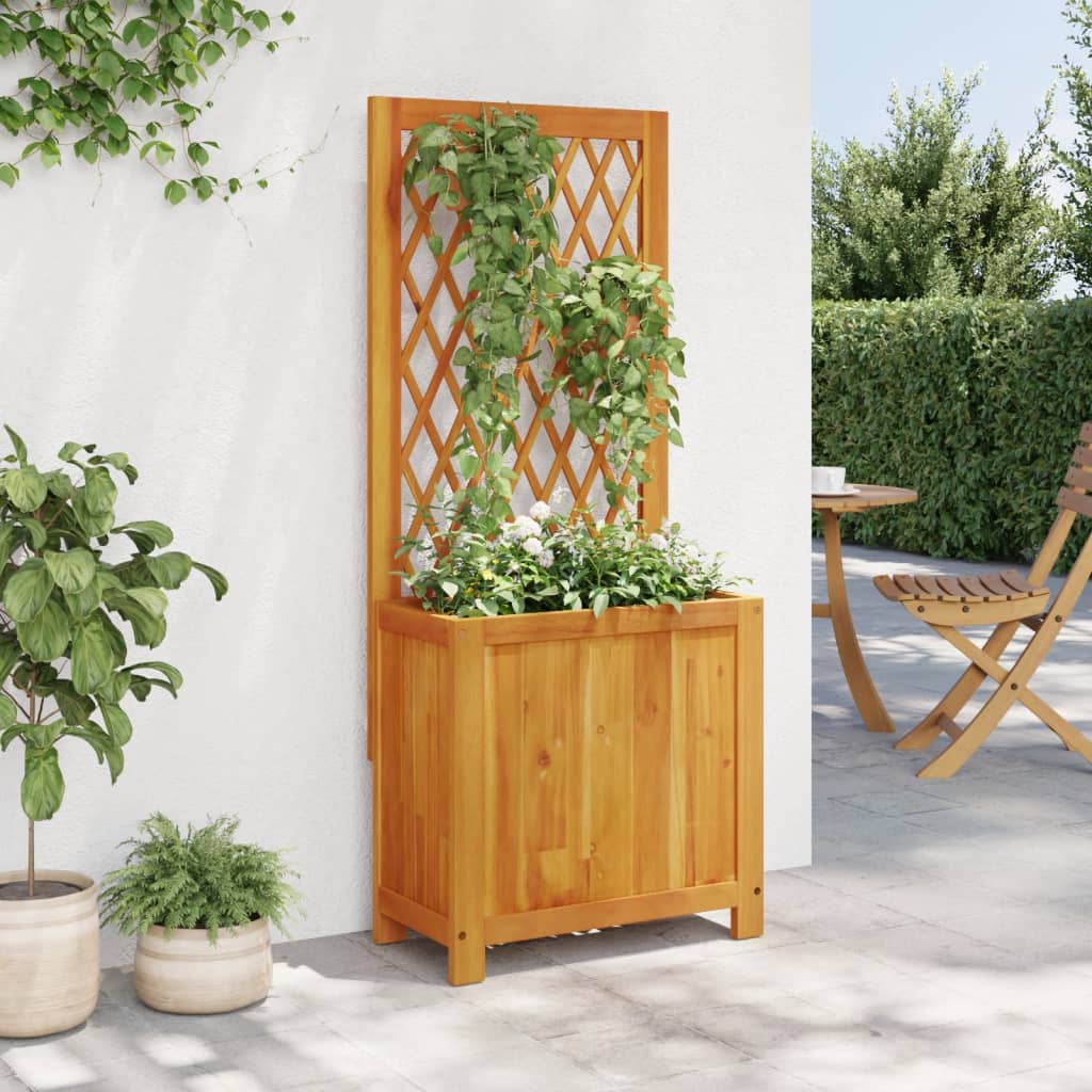Plantenbak met latwerk 55x29,5x132 cm massief acaciahout is nu te koop bij PeponiXL, paradijselijk wonen!