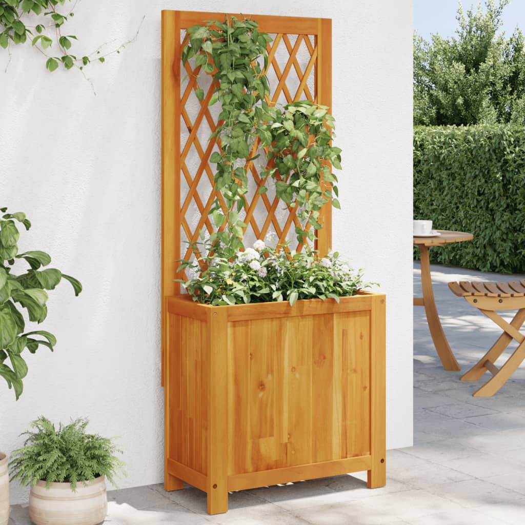 Plantenbak met latwerk 55x29,5x132 cm massief acaciahout is nu te koop bij PeponiXL, paradijselijk wonen!