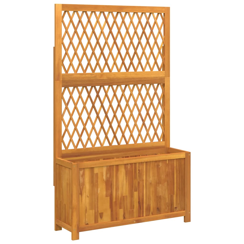 Plantenbak met latwerk 100x32x165 cm massief acaciahout is nu te koop bij PeponiXL, paradijselijk wonen!