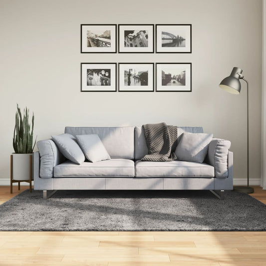 Vloerkleed HUARTE laagpolig zacht wasbaar 140x200 cm antraciet is nu te koop bij PeponiXL, paradijselijk wonen!