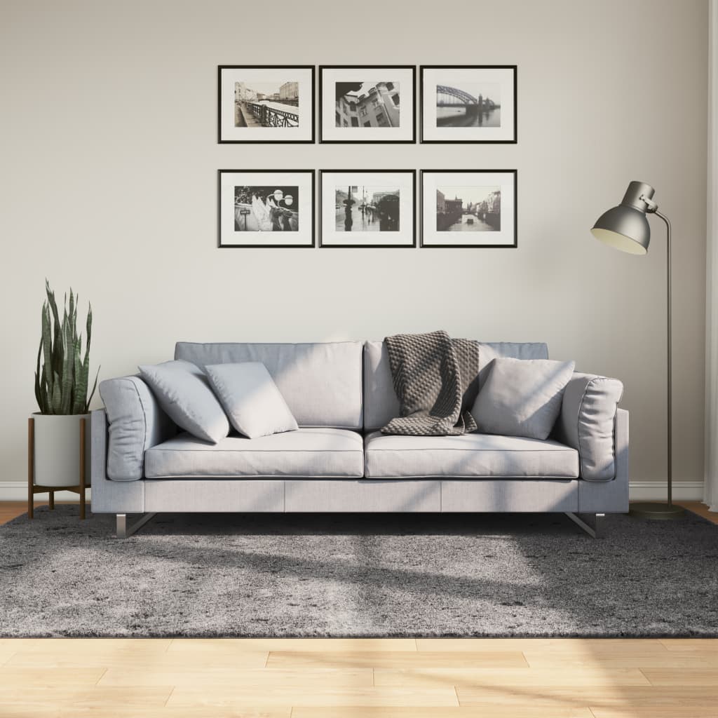 Vloerkleed HUARTE laagpolig zacht wasbaar 160x230 cm antraciet is nu te koop bij PeponiXL, paradijselijk wonen!