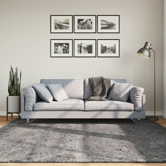 Vloerkleed HUARTE laagpolig zacht wasbaar 200x200 cm antraciet is nu te koop bij PeponiXL, paradijselijk wonen!