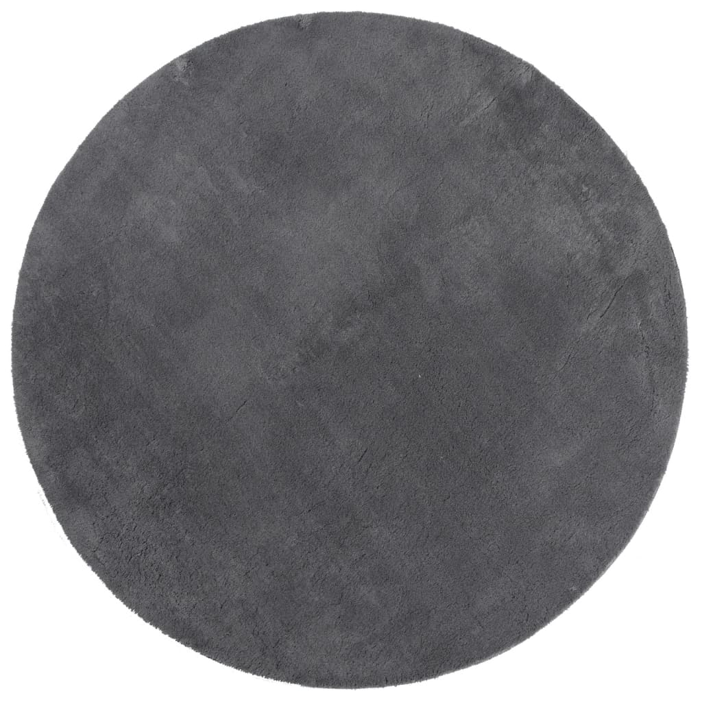 Vloerkleed HUARTE laagpolig zacht wasbaar Ø 80 cm antraciet is nu te koop bij PeponiXL, paradijselijk wonen!