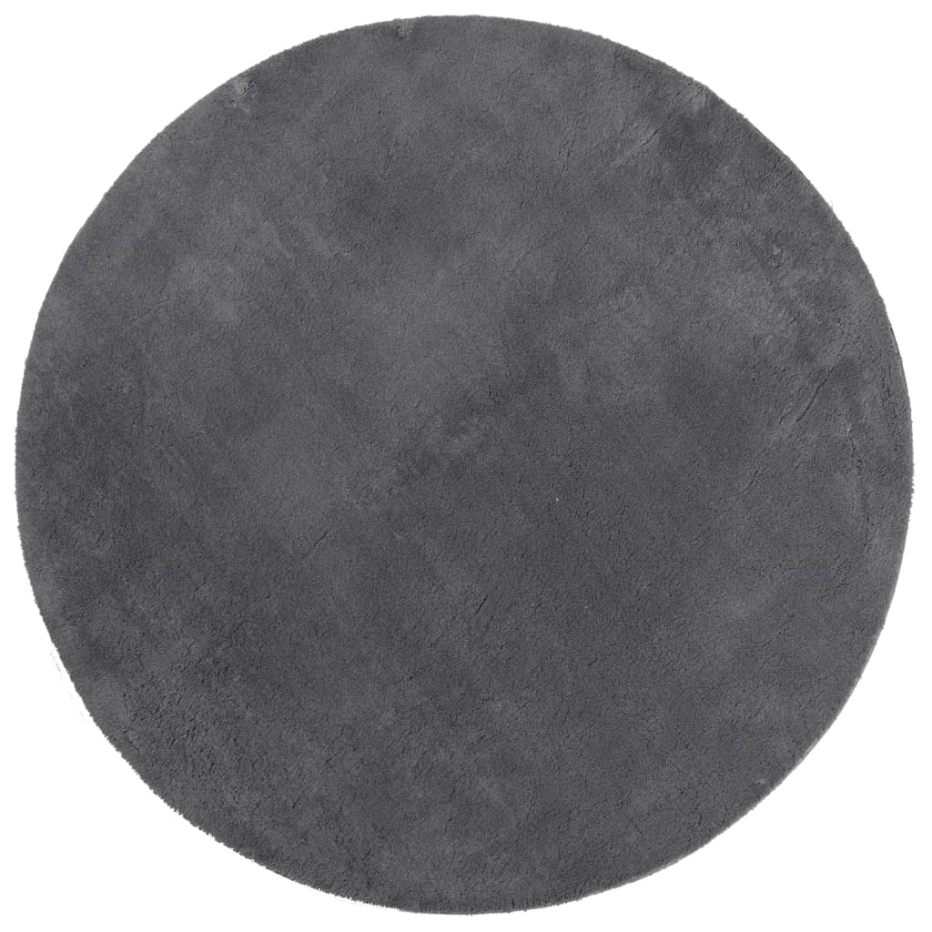 Vloerkleed HUARTE laagpolig zacht wasbaar Ø 120 cm antraciet is nu te koop bij PeponiXL, paradijselijk wonen!