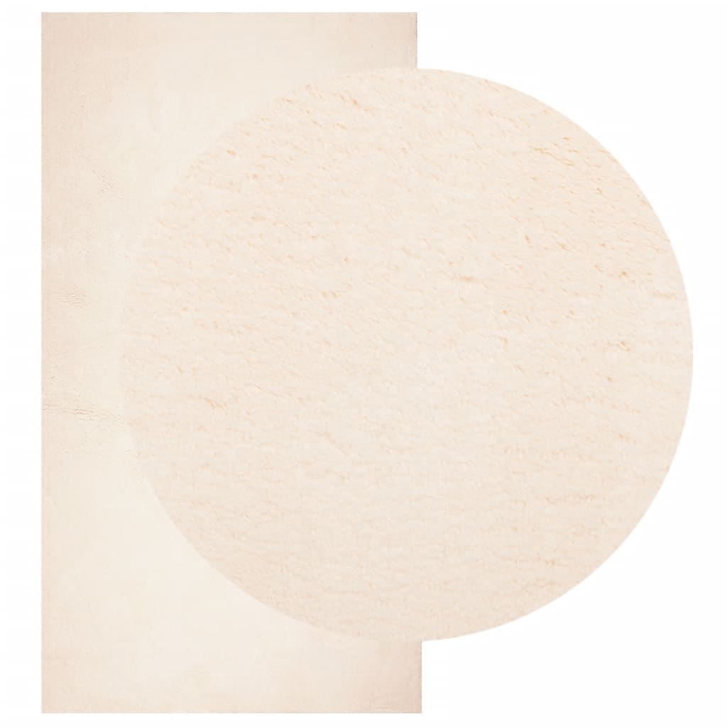 Vloerkleed HUARTE laagpolig zacht wasbaar 60x110 cm beige is nu te koop bij PeponiXL, paradijselijk wonen!
