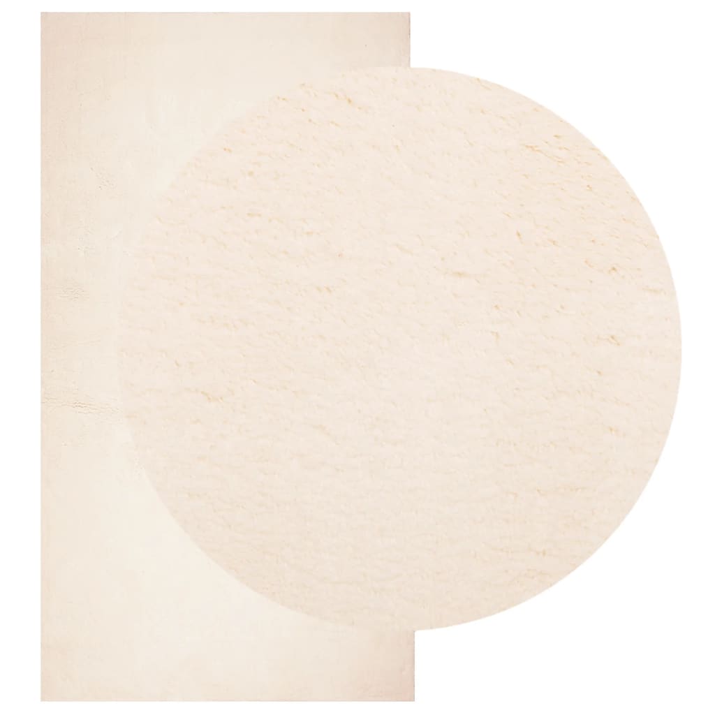 Vloerkleed HUARTE laagpolig zacht wasbaar 80x150 cm beige is nu te koop bij PeponiXL, paradijselijk wonen!