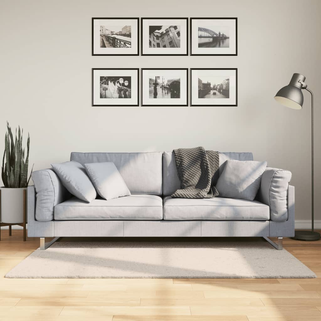 Vloerkleed HUARTE laagpolig zacht wasbaar 80x150 cm beige is nu te koop bij PeponiXL, paradijselijk wonen!