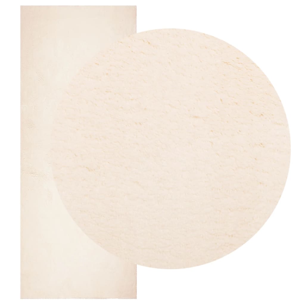 Vloerkleed HUARTE laagpolig zacht wasbaar 80x200 cm beige is nu te koop bij PeponiXL, paradijselijk wonen!