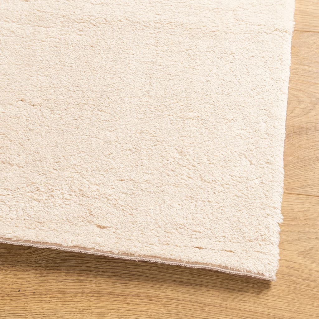 Vloerkleed HUARTE laagpolig zacht wasbaar 80x200 cm beige is nu te koop bij PeponiXL, paradijselijk wonen!