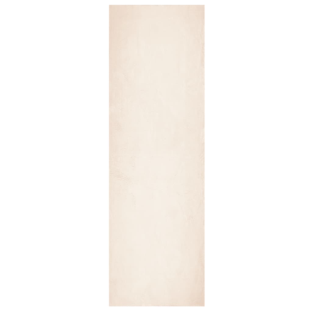 Vloerkleed HUARTE laagpolig zacht wasbaar 80x250 cm beige is nu te koop bij PeponiXL, paradijselijk wonen!