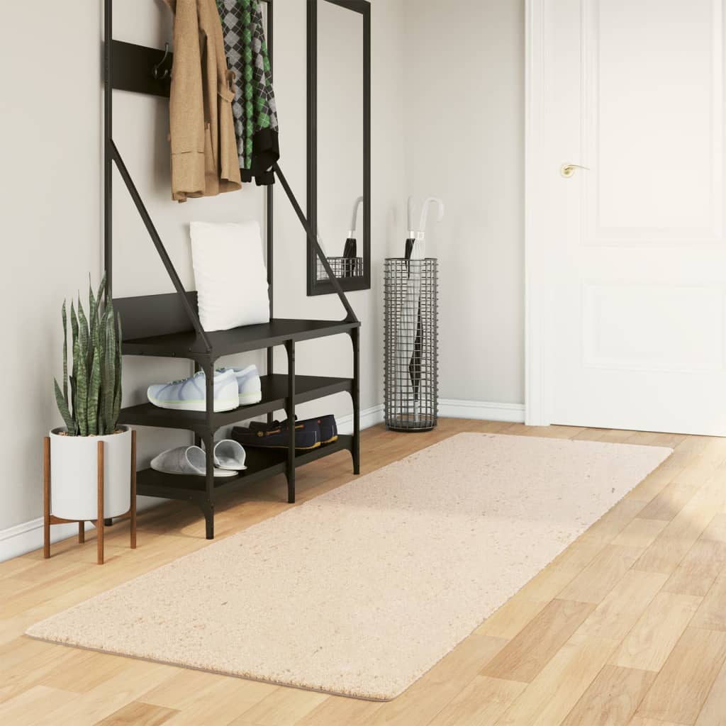 Vloerkleed HUARTE laagpolig zacht wasbaar 80x250 cm beige is nu te koop bij PeponiXL, paradijselijk wonen!