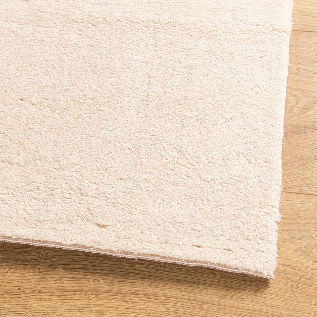 Vloerkleed HUARTE laagpolig zacht wasbaar 120x120 cm beige is nu te koop bij PeponiXL, paradijselijk wonen!