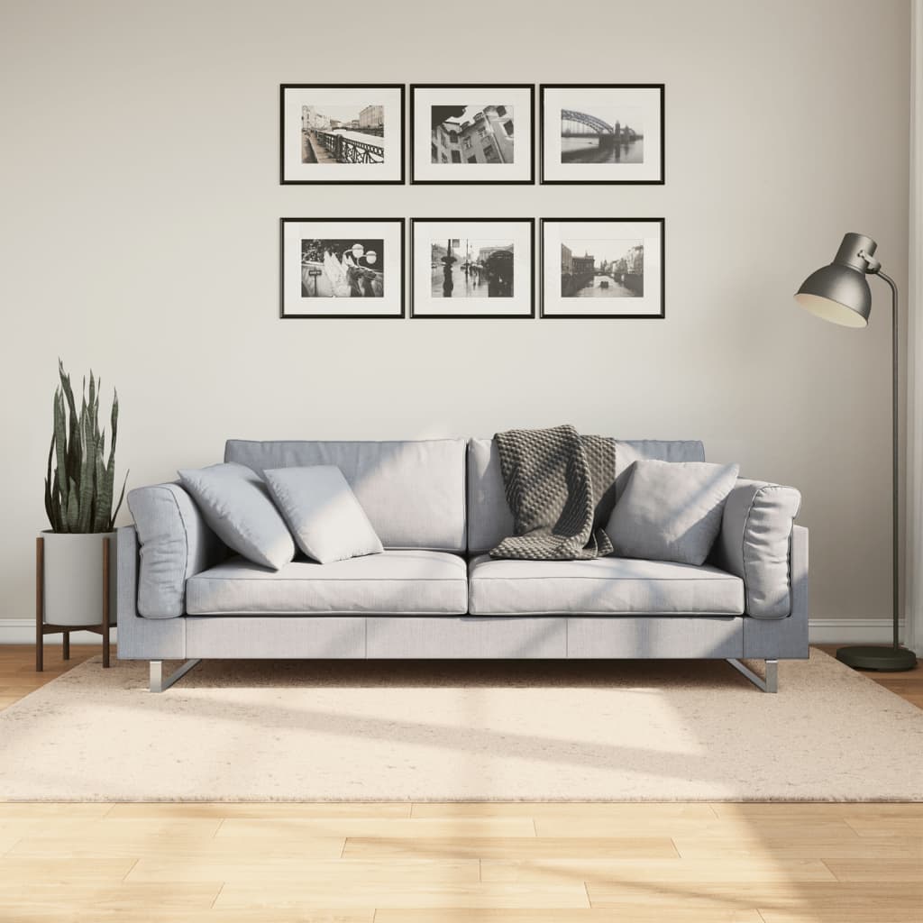 Vloerkleed HUARTE laagpolig zacht wasbaar 140x200 cm beige is nu te koop bij PeponiXL, paradijselijk wonen!