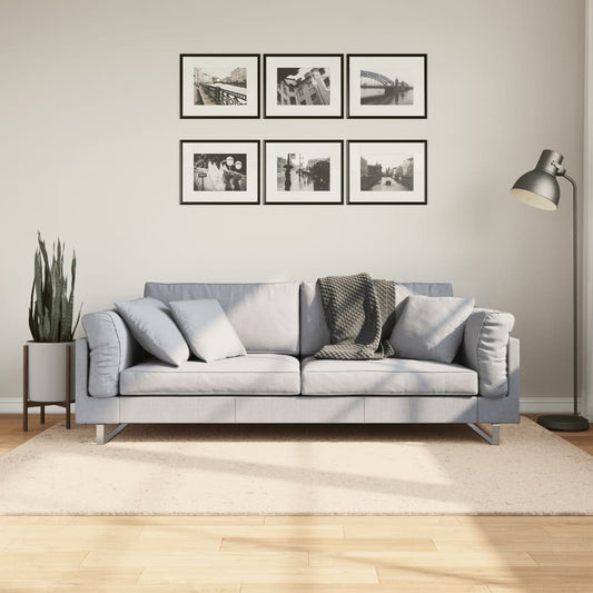 Vloerkleed HUARTE laagpolig zacht wasbaar 140x200 cm beige is nu te koop bij PeponiXL, paradijselijk wonen!