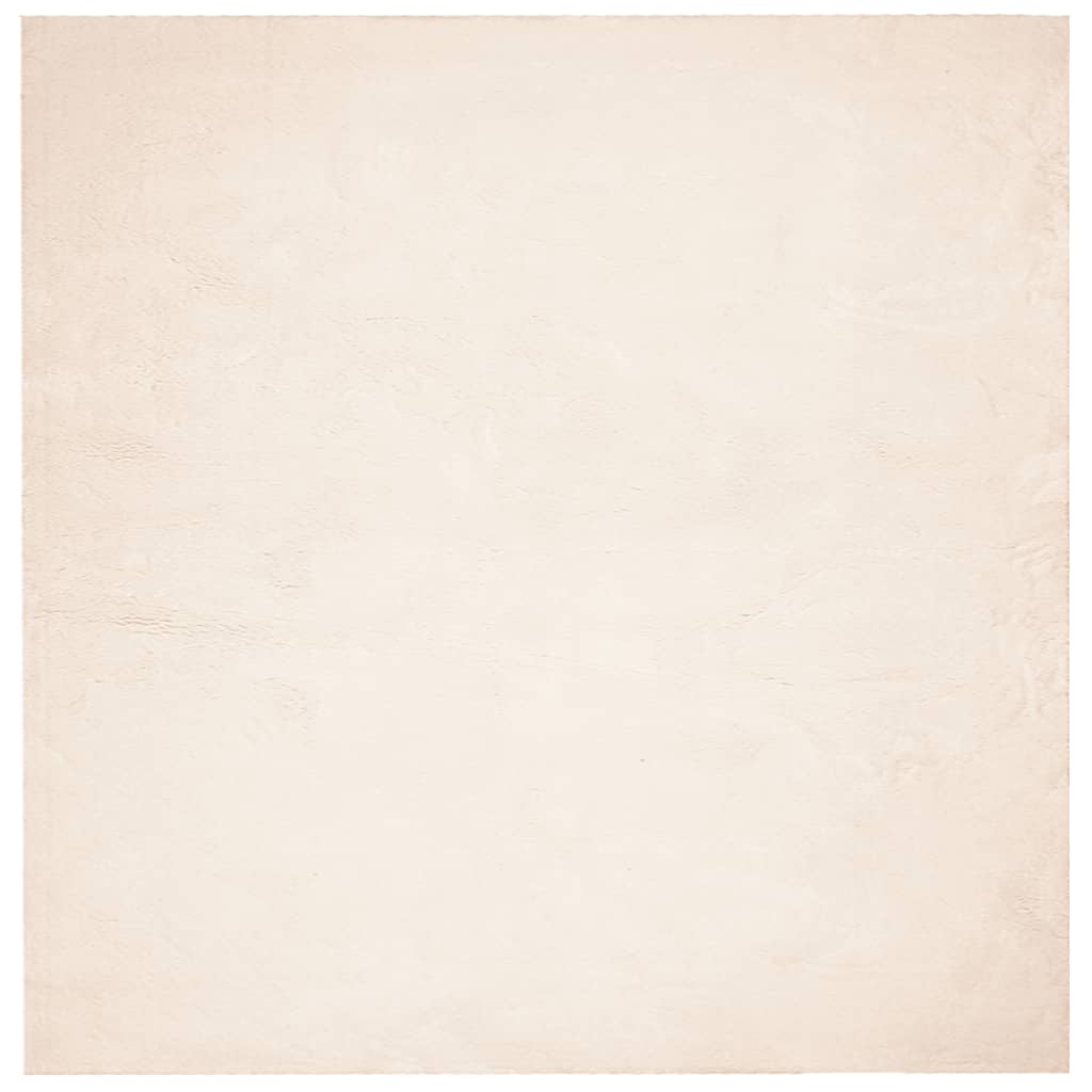 Vloerkleed HUARTE laagpolig zacht wasbaar 200x200 cm beige is nu te koop bij PeponiXL, paradijselijk wonen!