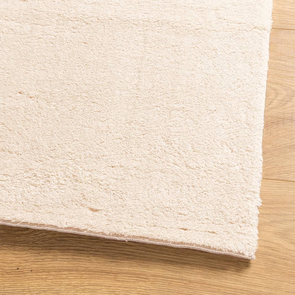 Vloerkleed HUARTE laagpolig zacht wasbaar 200x200 cm beige is nu te koop bij PeponiXL, paradijselijk wonen!