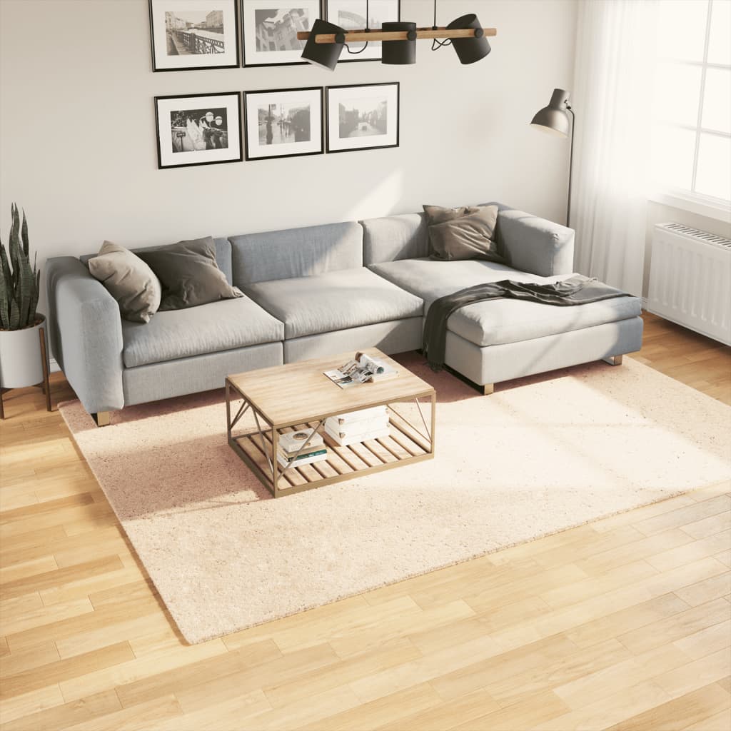 Vloerkleed HUARTE laagpolig zacht wasbaar 200x280 cm beige is nu te koop bij PeponiXL, paradijselijk wonen!