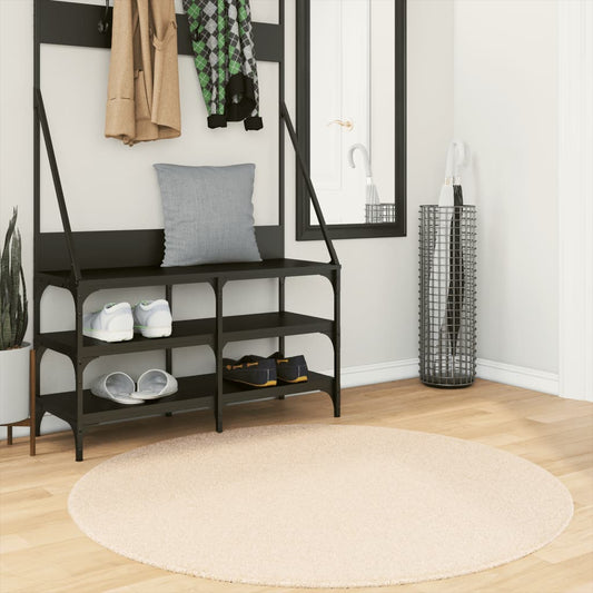 Vloerkleed HUARTE laagpolig zacht wasbaar Ø 120 cm beige is nu te koop bij PeponiXL, paradijselijk wonen!