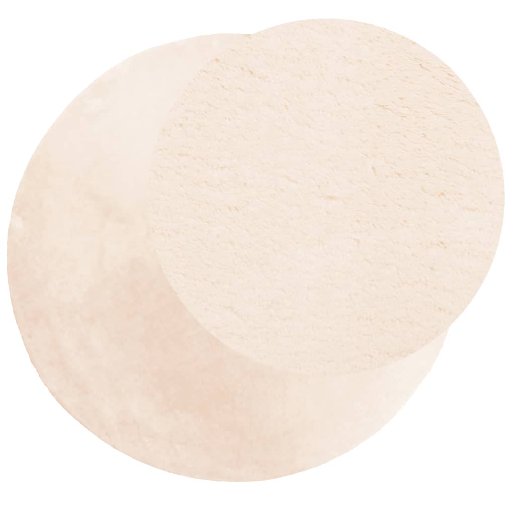 Vloerkleed HUARTE laagpolig zacht wasbaar Ø 200 cm beige is nu te koop bij PeponiXL, paradijselijk wonen!