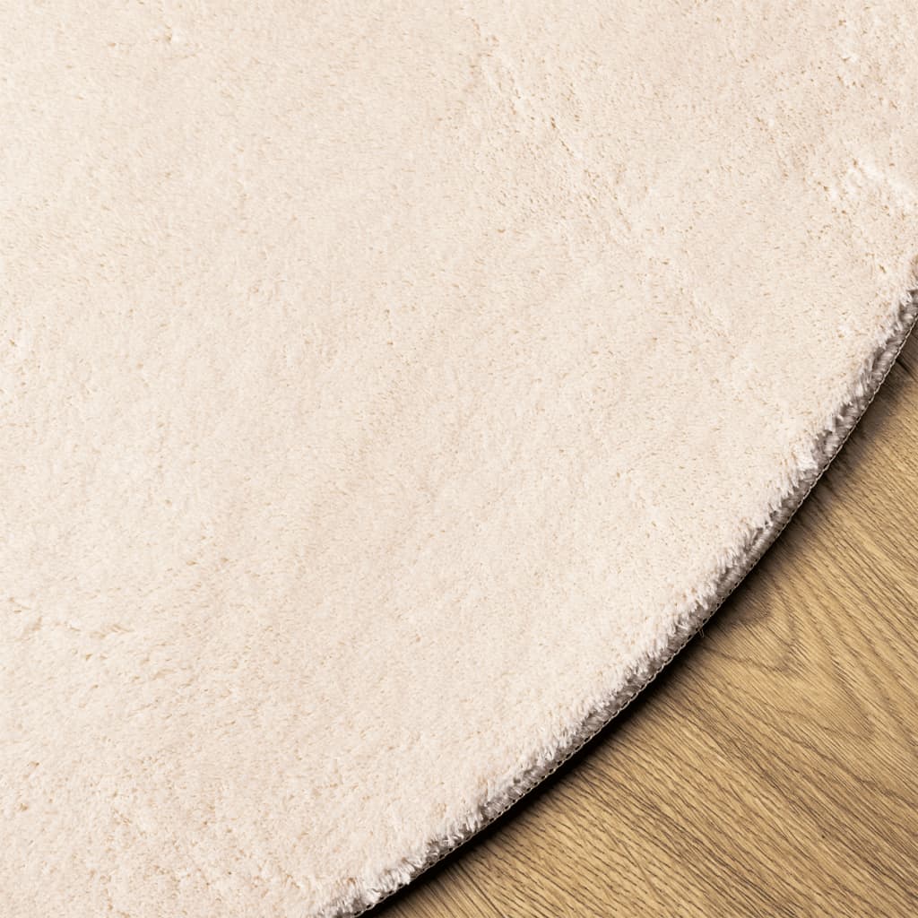 Vloerkleed HUARTE laagpolig zacht wasbaar Ø 200 cm beige is nu te koop bij PeponiXL, paradijselijk wonen!