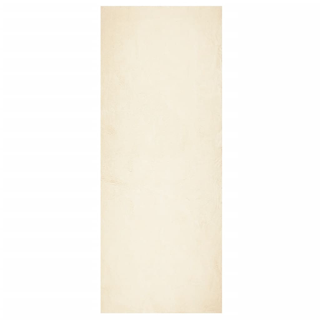 Vloerkleed HUARTE laagpolig zacht wasbaar 80x200 cm crème is nu te koop bij PeponiXL, paradijselijk wonen!