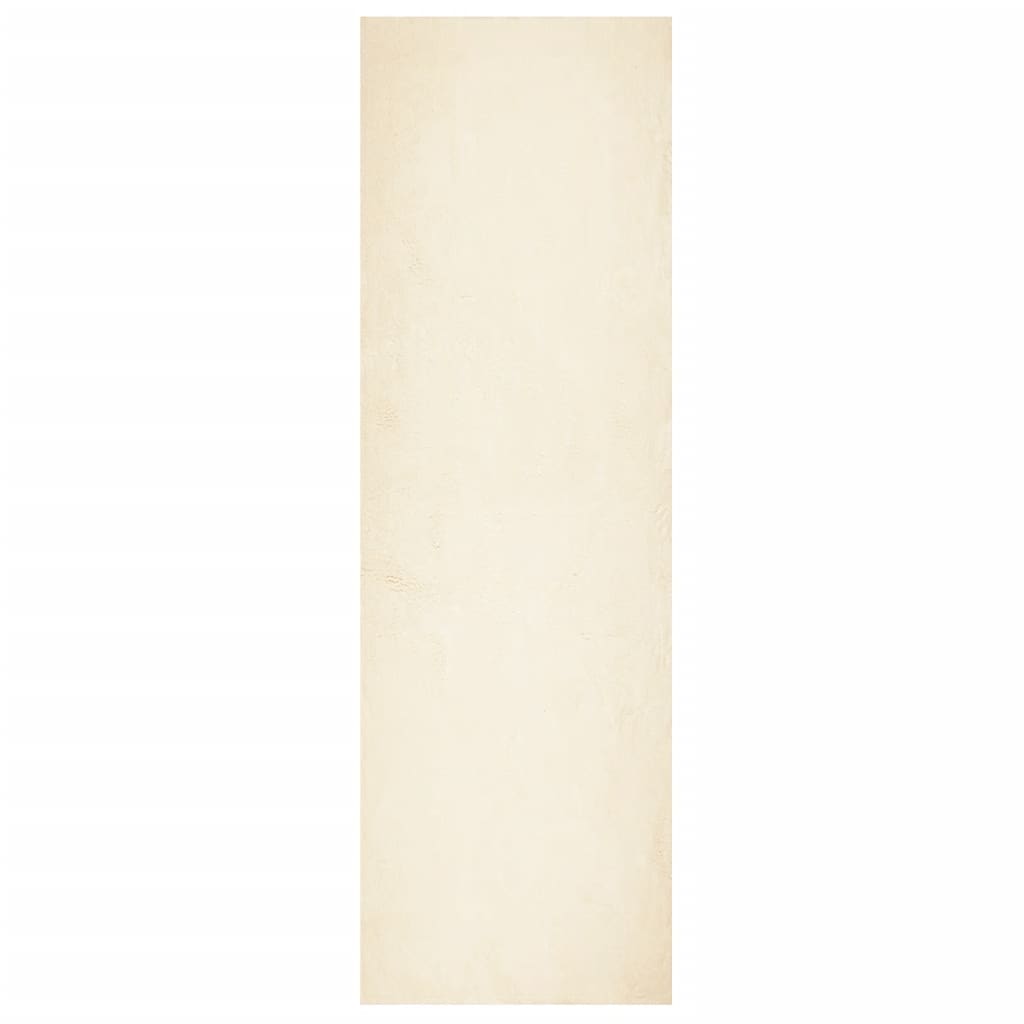 Vloerkleed HUARTE laagpolig zacht wasbaar 80x250 cm crème is nu te koop bij PeponiXL, paradijselijk wonen!