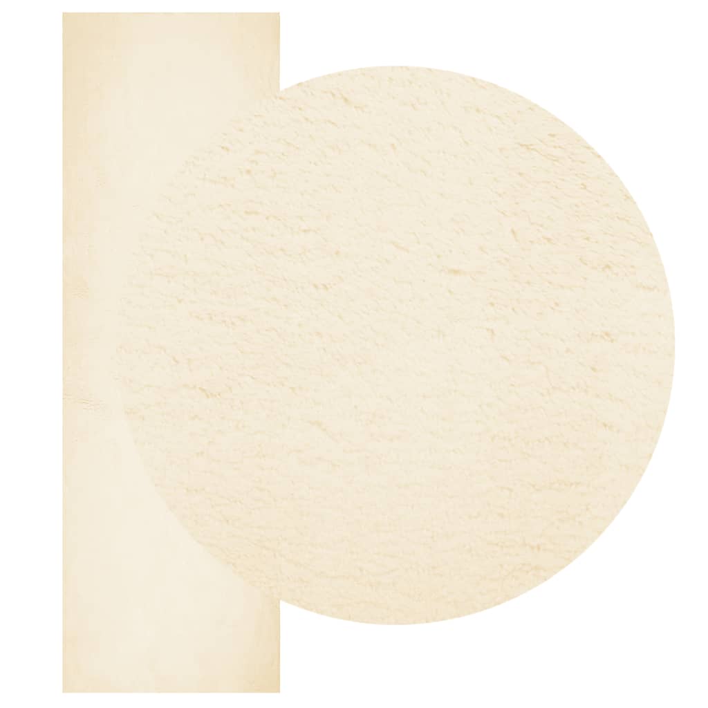 Vloerkleed HUARTE laagpolig zacht wasbaar 80x250 cm crème is nu te koop bij PeponiXL, paradijselijk wonen!