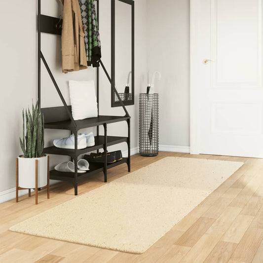 Vloerkleed HUARTE laagpolig zacht wasbaar 80x250 cm crème is nu te koop bij PeponiXL, paradijselijk wonen!