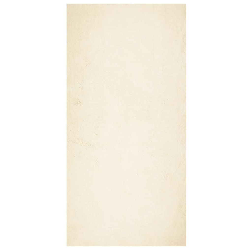 Vloerkleed HUARTE laagpolig zacht wasbaar 100x200 cm crème is nu te koop bij PeponiXL, paradijselijk wonen!