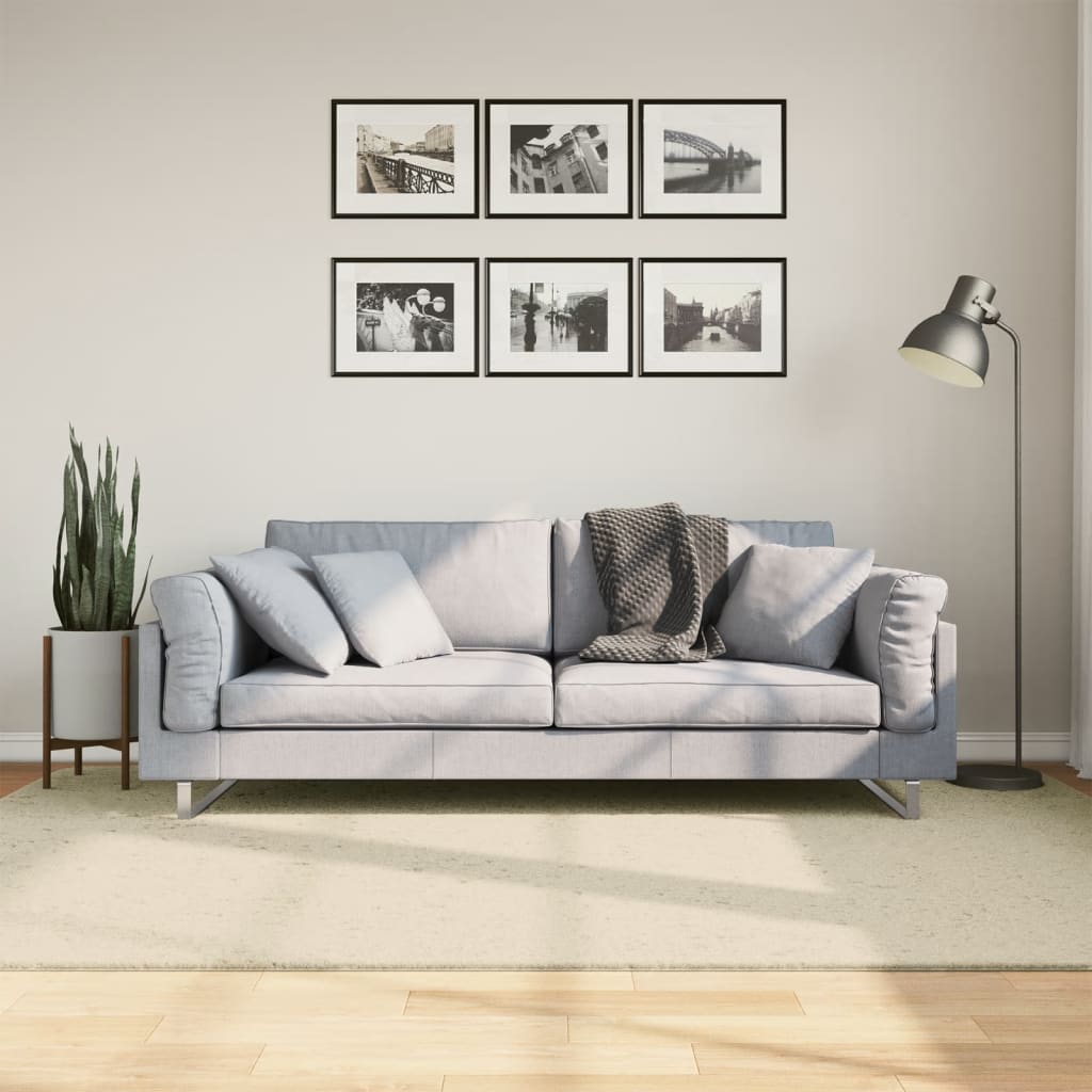 Vloerkleed HUARTE laagpolig zacht wasbaar 160x230 cm crème is nu te koop bij PeponiXL, paradijselijk wonen!