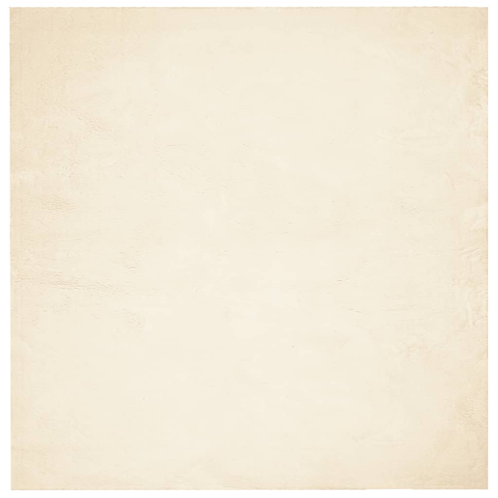 Vloerkleed HUARTE laagpolig zacht wasbaar 200x200 cm crème is nu te koop bij PeponiXL, paradijselijk wonen!