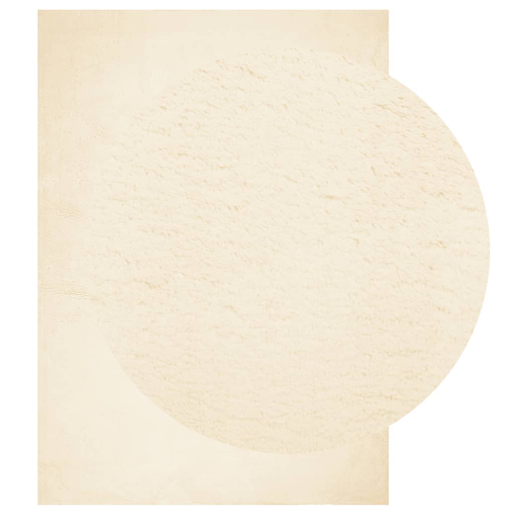 Vloerkleed HUARTE laagpolig zacht wasbaar 200x280 cm crème is nu te koop bij PeponiXL, paradijselijk wonen!