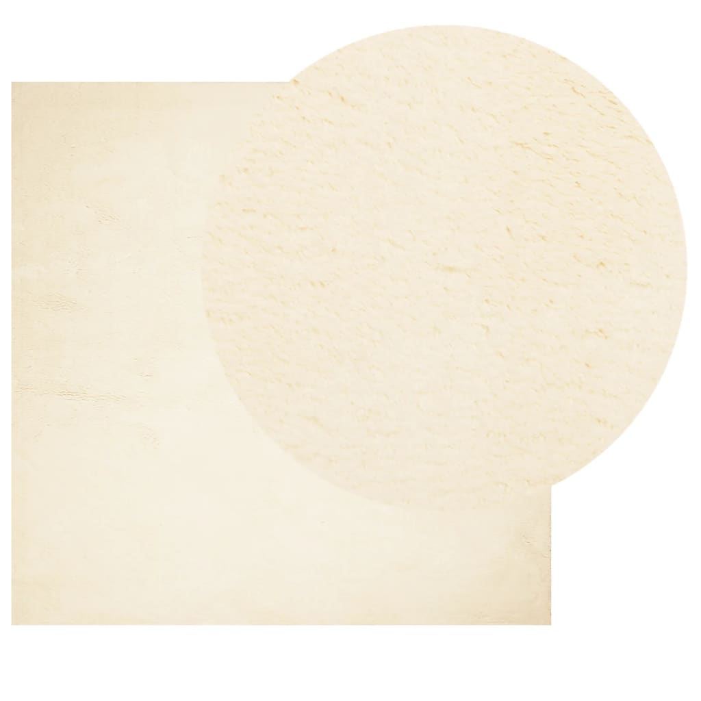 Vloerkleed HUARTE laagpolig zacht wasbaar 240x240 cm crème is nu te koop bij PeponiXL, paradijselijk wonen!