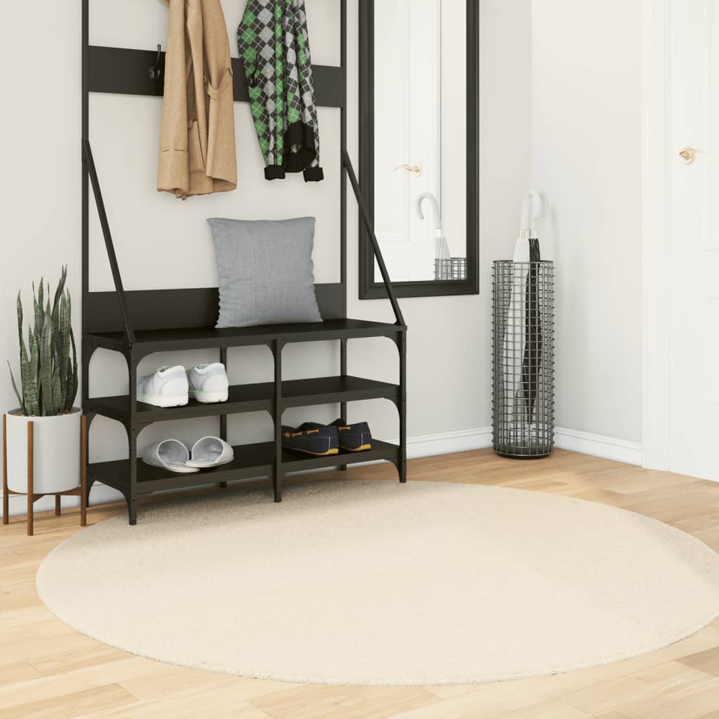 Vloerkleed HUARTE laagpolig zacht wasbaar Ø 160 cm crème is nu te koop bij PeponiXL, paradijselijk wonen!