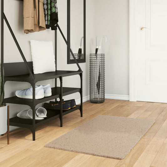 Vloerkleed HUARTE laagpolig zacht wasbaar 60x110 cm zandkleurig is nu te koop bij PeponiXL, paradijselijk wonen!