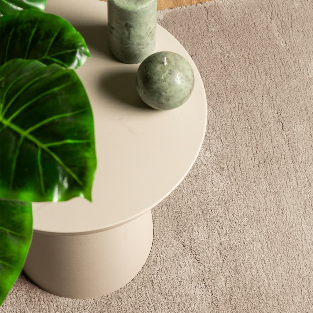 Vloerkleed HUARTE laagpolig zacht wasbaar 80x150 cm zandkleurig is nu te koop bij PeponiXL, paradijselijk wonen!