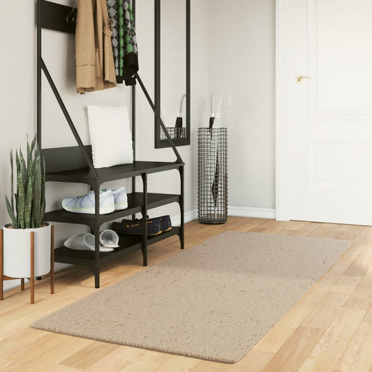 Vloerkleed HUARTE laagpolig zacht wasbaar 80x200 cm zandkleurig is nu te koop bij PeponiXL, paradijselijk wonen!