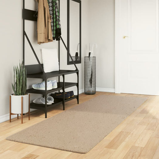 Vloerkleed HUARTE laagpolig zacht wasbaar 80x250 cm zandkleurig is nu te koop bij PeponiXL, paradijselijk wonen!