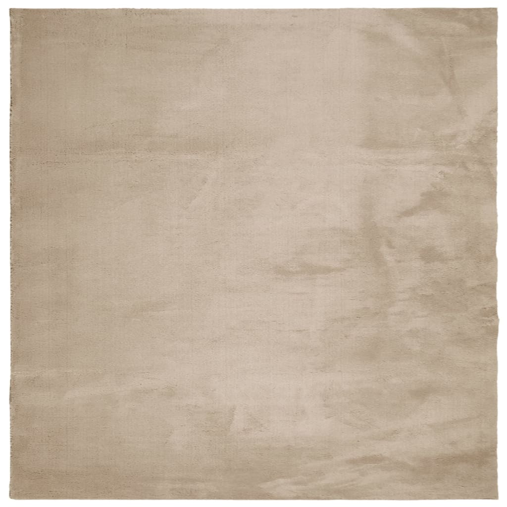 Vloerkleed HUARTE laagpolig zacht wasbaar 120x120cm zandkleurig is nu te koop bij PeponiXL, paradijselijk wonen!