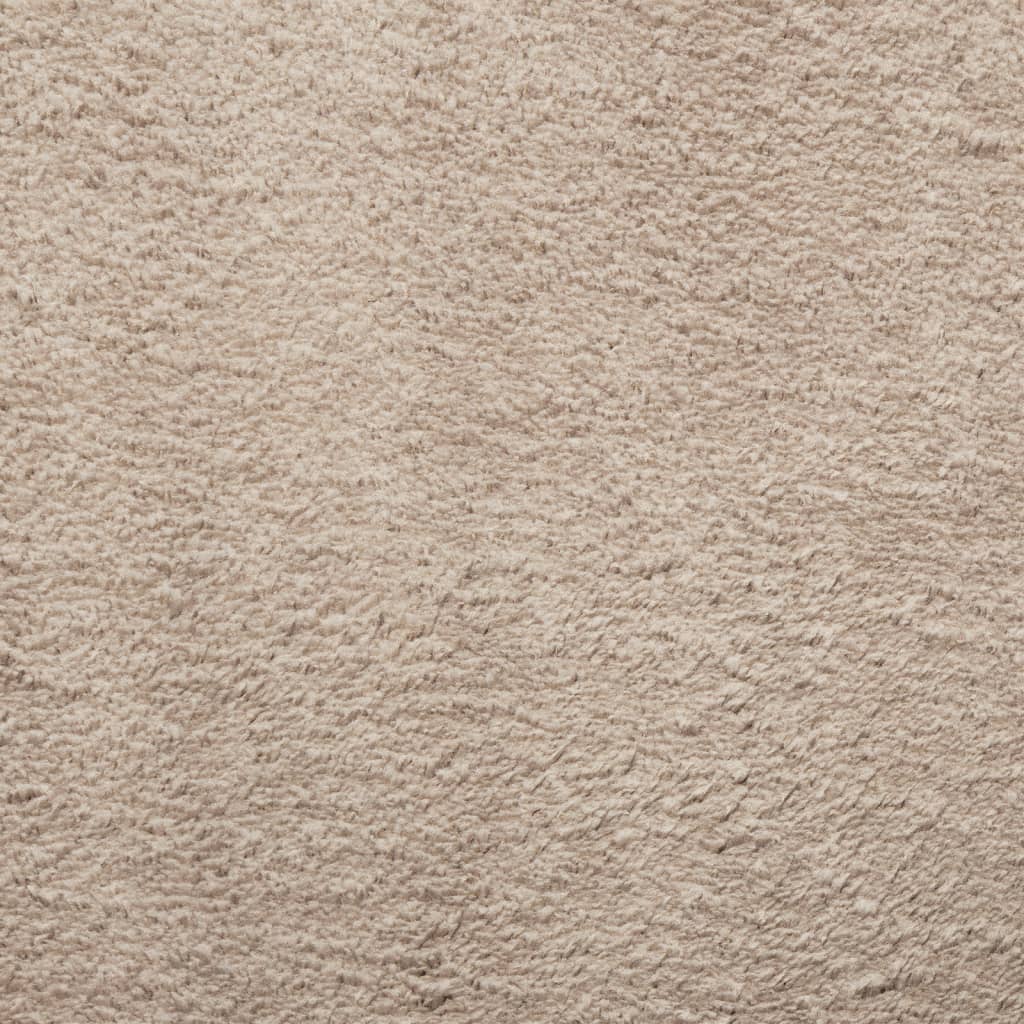 Vloerkleed HUARTE laagpolig zacht wasbaar Ø 100 cm zandkleurig is nu te koop bij PeponiXL, paradijselijk wonen!