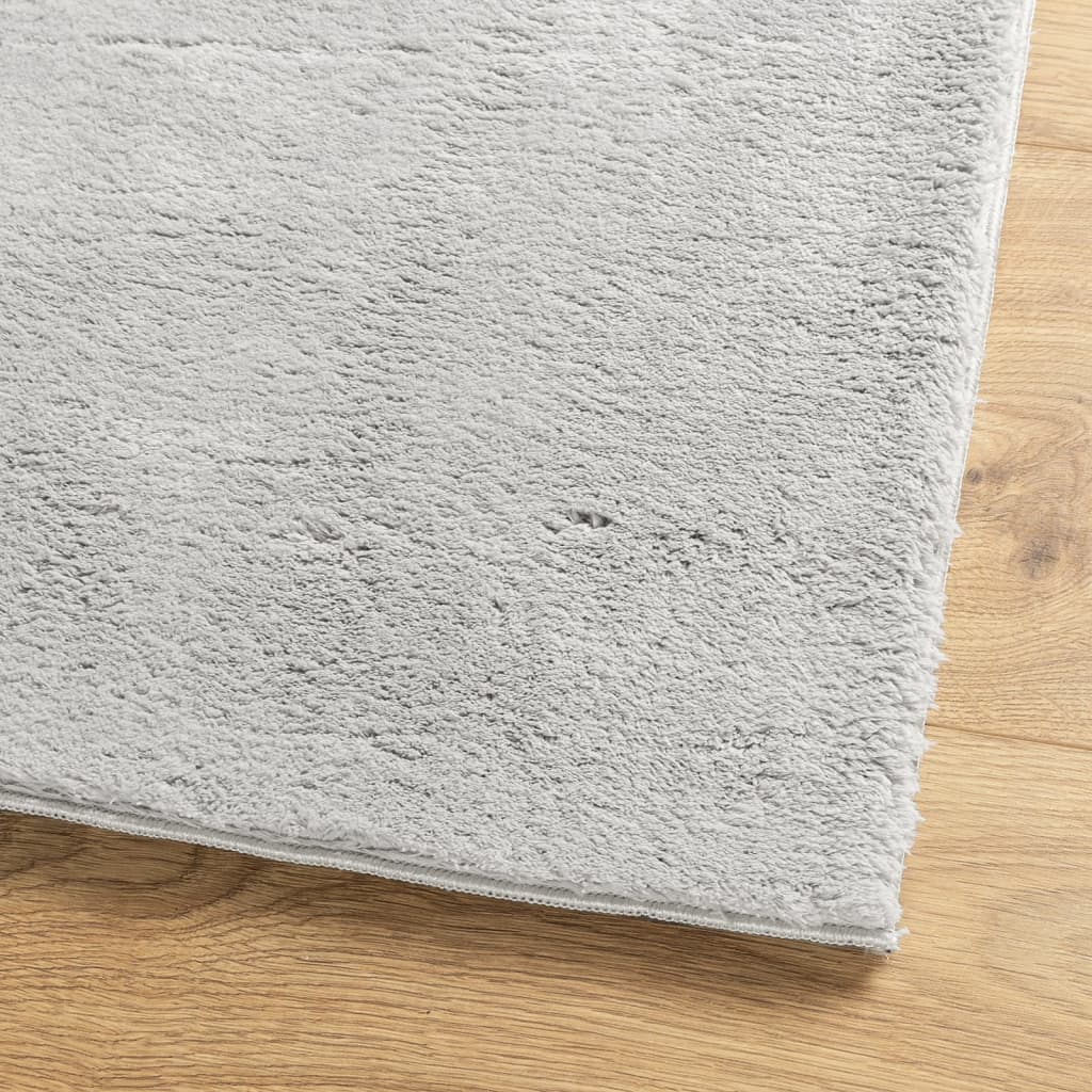 Vloerkleed HUARTE laagpolig zacht wasbaar 80x150 cm grijs is nu te koop bij PeponiXL, paradijselijk wonen!